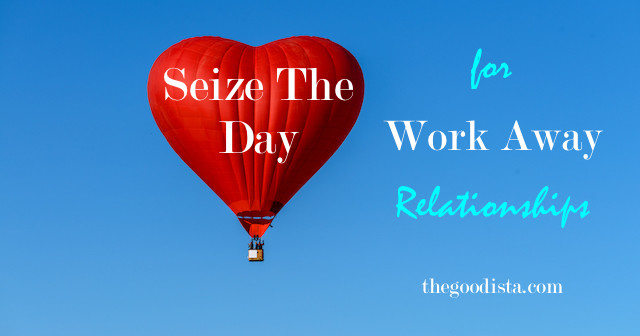 Seize the day is the ability to capture moments when you work away from home, illustrate day red ballon against blue sky..
