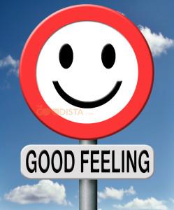 Lifestyle changes are a good feeling - illustrated by happy face road sign