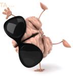 Mind you Brain and your is happy as illustrated by dancing brain in sunglasses