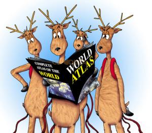 Christmas Reindeers lost with word atlas.