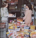 Junk Food Jungle was reality in the 1970s, illustrutrated by woman in supermarket buying only frozen foods