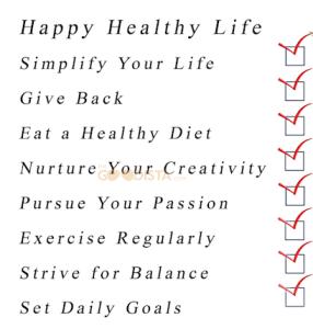Wellness Goals can be achieved by making a list and then a plan, as illustrated by these examples of 'goals'.