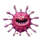 Cold Germs can hit you if you don't wash your hands, or blow your nose. Read more on thegoodista.com. Picture is funny cartoon of a bacteria.