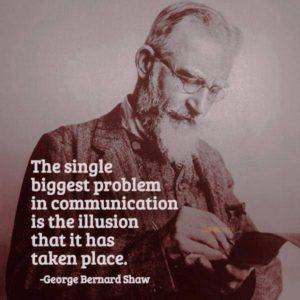 Communication can be an illusion that it has taken place. Quote by Shaw. Picture from pinterest.com