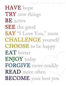 Happy Healthy 2015 inspirational words found on pinterest.com