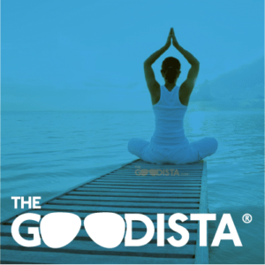 Wellness, Mindfulness, Balance and Inspirational Posts on The GOODista website, illustrated by meditating woman.