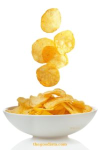 Food Cravings are common, and the unguided grazer will eat constantly. More on thegoodista.com. In this picture potato crisps are falling to show the grazers tendency to eat more than one.
