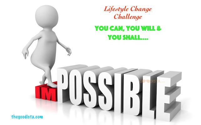 Life altering lifestyle change comes from commitment. You can do it, illustrated by man stepping up to the word possible. 