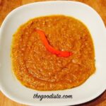 Recipe for pumpkin and red lentil soup as seen in this picture. Read thegoodista.com for whole recipe.