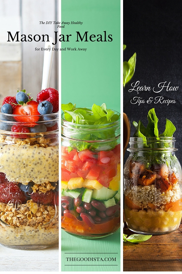 Mason Jar Meals: Ideas for Breakfast, Lunch or Dinner in this picture.