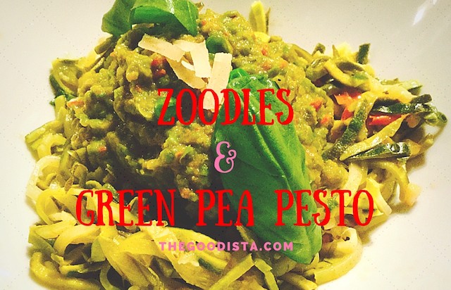 Zoodles with Green Pea Pesto Recipe