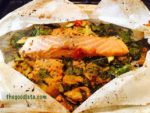 Salmon in a bag ready from the oven in this picture.