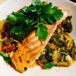 Salmon in a bag ready to eat in this picture.